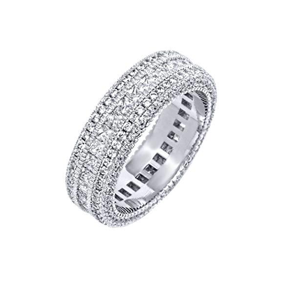 Classic Diamond Created Eternity Princess Cut Ring