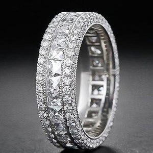 Classic Diamond Created Eternity Princess Cut Ring