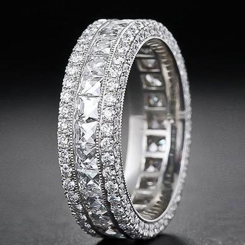 Classic Diamond Created Eternity Princess Cut Ring