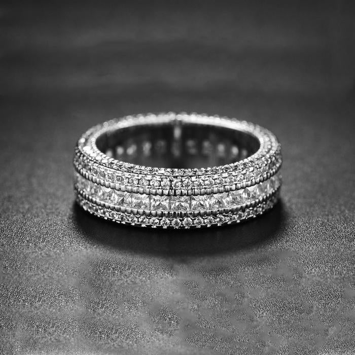 Classic Diamond Created Eternity Princess Cut Ring
