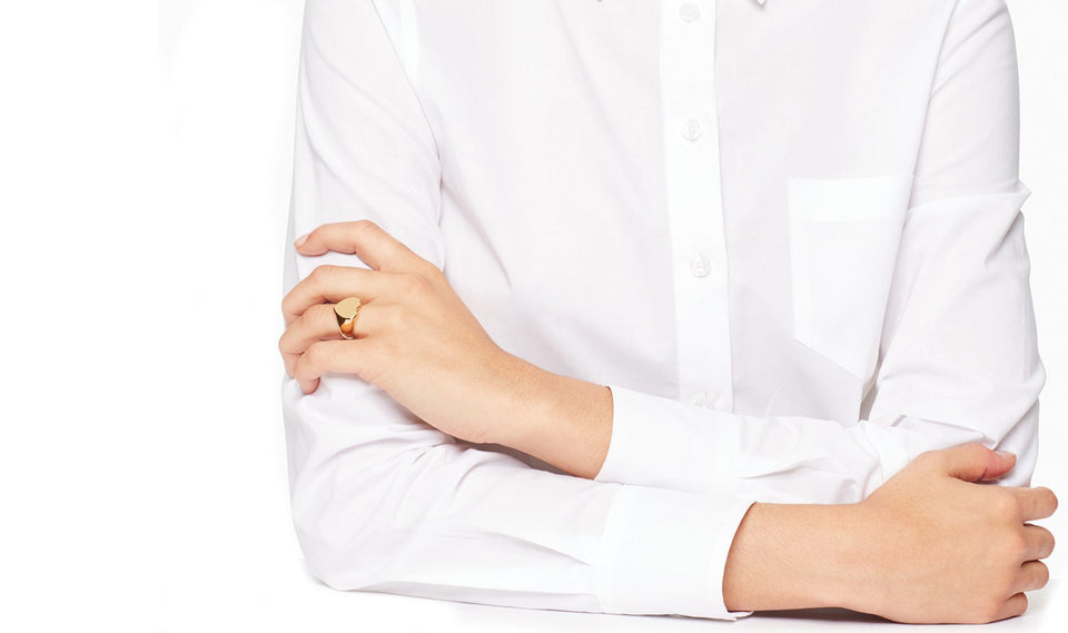 Heart Signet Ring in 18K Gold Plated