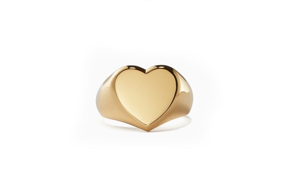 Heart Signet Ring in 18K Gold Plated