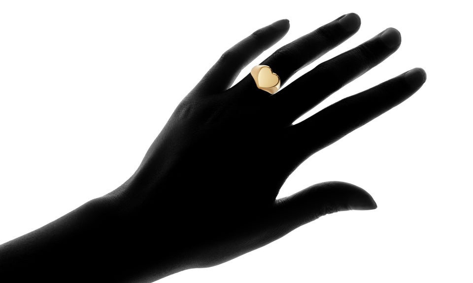 Heart Signet Ring in 18K Gold Plated