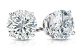 White Topaz Stud Earring in 14K White Gold Plated 4mm