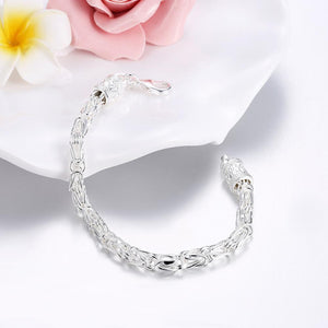 Byzantine Bracelet in 18K White Gold Plated 7.5"