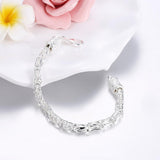 Byzantine Bracelet in 18K White Gold Plated 7.5"