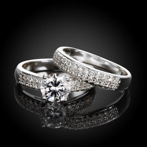 Swarovski Elements Duo 14K White Gold Ring