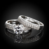 Swarovski Elements Duo 14K White Gold Ring