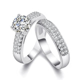 Swarovski Elements Duo 14K White Gold Ring