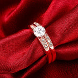 Swarovski Elements Duo Classical 18K Rose Gold Ring