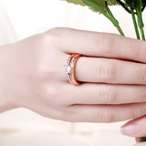 Swarovski Elements Duo Classical 18K Rose Gold Ring