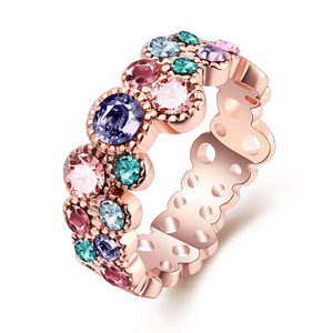 Rainbow Swarovski Multi-Circular Ring