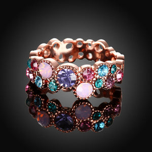 Rainbow Swarovski Multi-Circular Ring