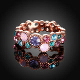 Rainbow Swarovski Multi-Circular Ring