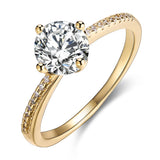 Swarovski Elements Simple Solitaire Ring in 18K Gold