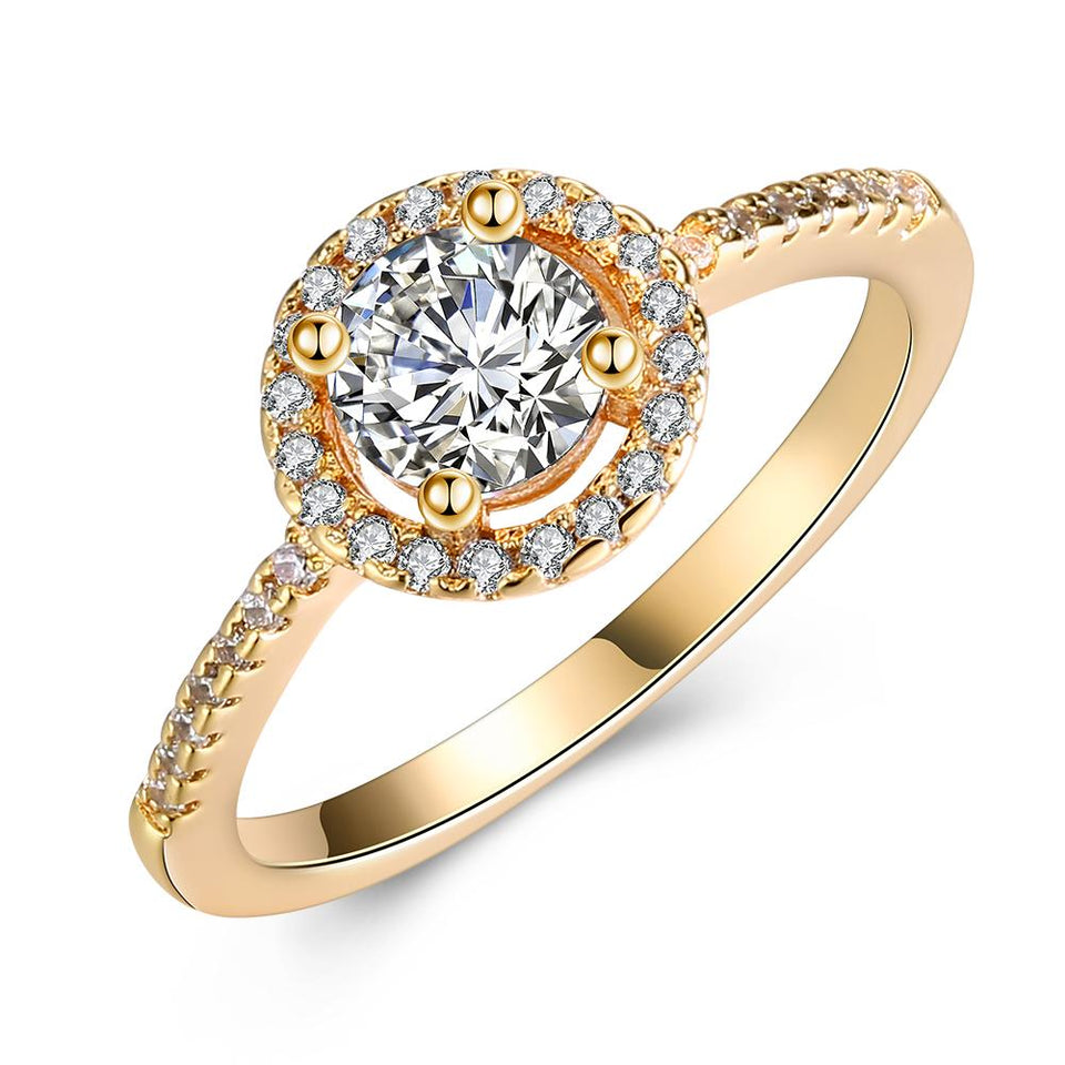 Circular Pav'e Swarovski Elements Halo 18K