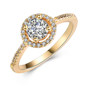 Circular Pav'e Swarovski Elements Halo 18K