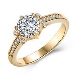 Swarovski Elements Single Solitaire 18K Gold Ring