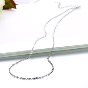 18K White Gold Plated Sleek Chain Necklace