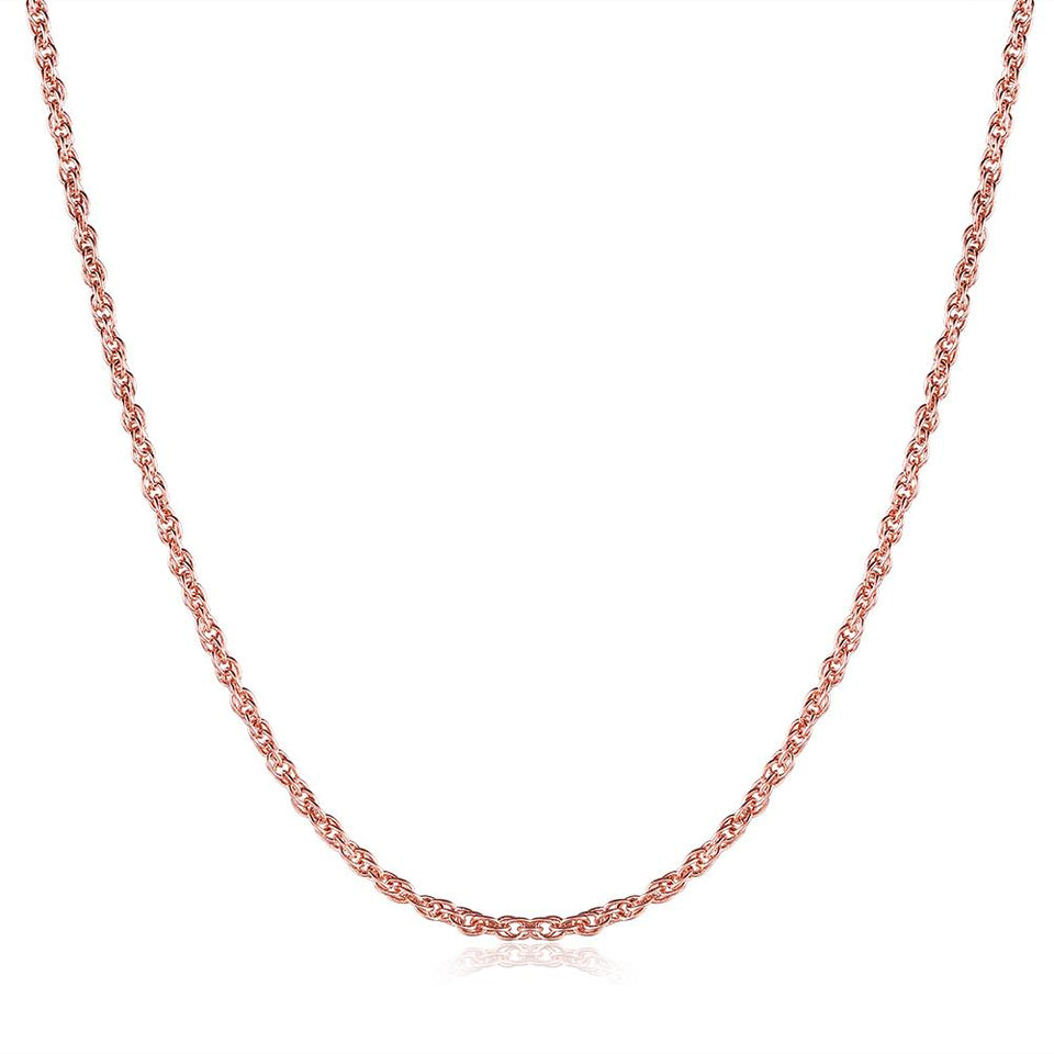 18K Rose Gold Plated Mini Twisted Chain Necklace