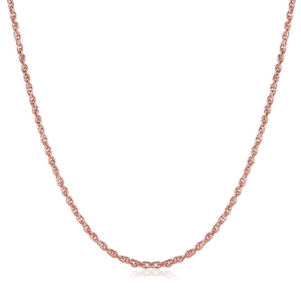18K Rose Gold Plated Mini Twisted Chain Necklace
