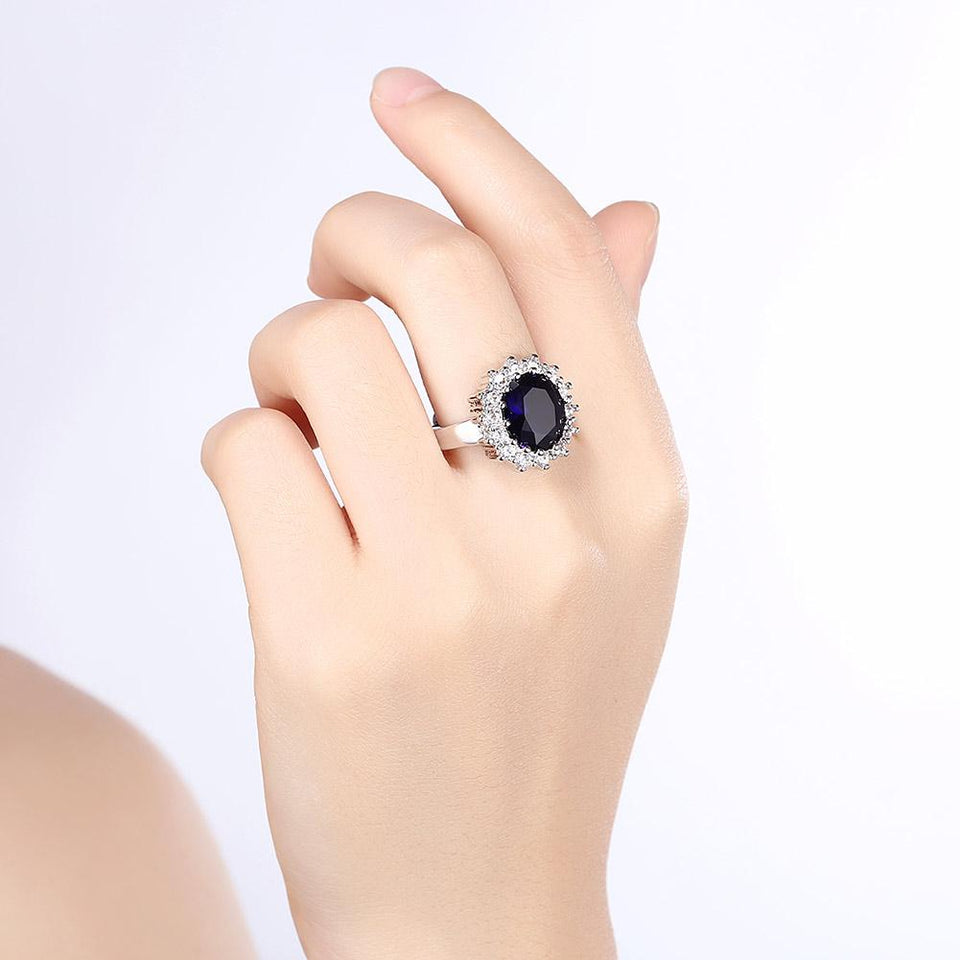Sapphire Blossoming Pav'e Ring in 18K White Gold