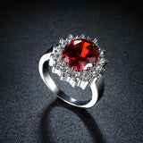 Ruby Blossoming Pav'e Ring in 18K White Gold