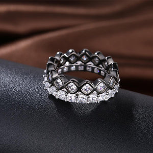 Duo Swarovski Elements Band Rings