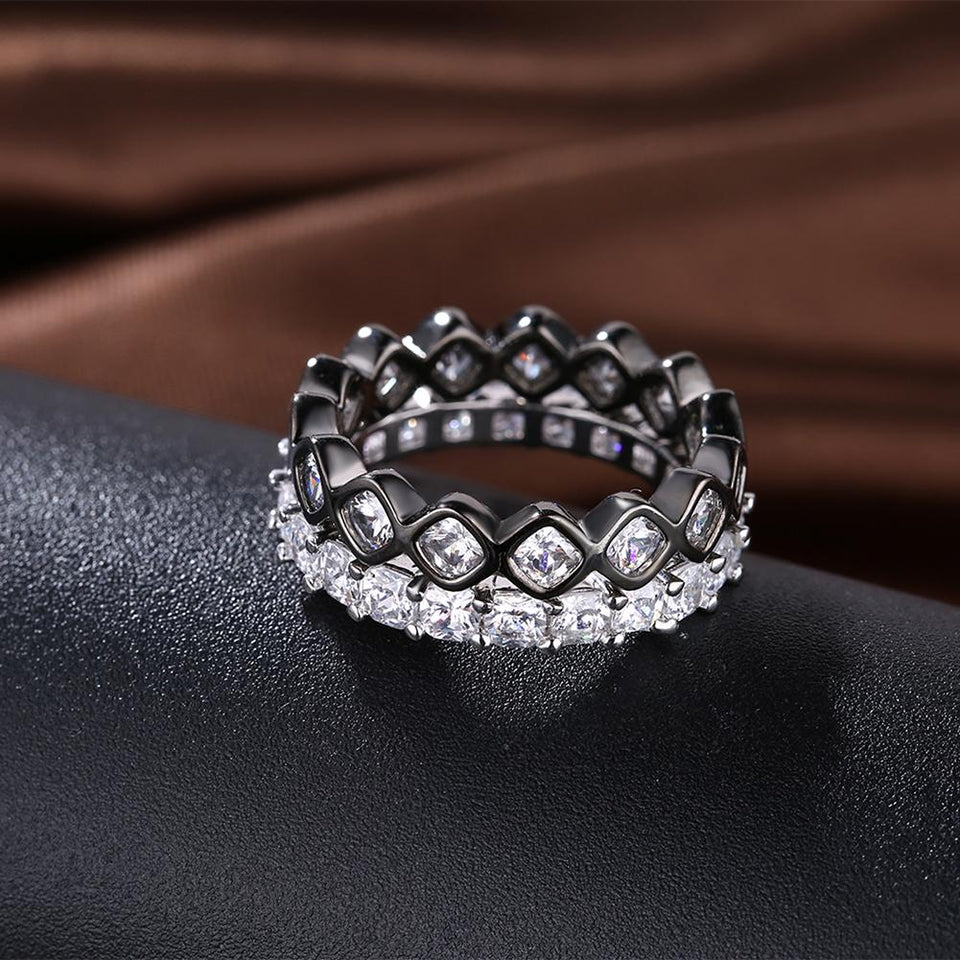 Duo Swarovski Elements Band Rings