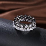 Duo Swarovski Elements Band Rings