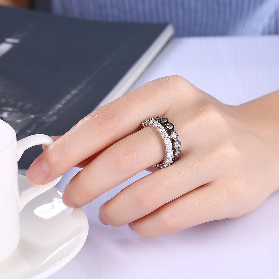 Duo Swarovski Elements Band Rings