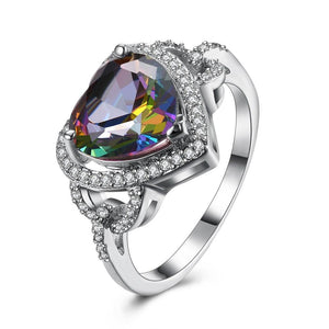 Mystic Topaz Heart Shaped Ring