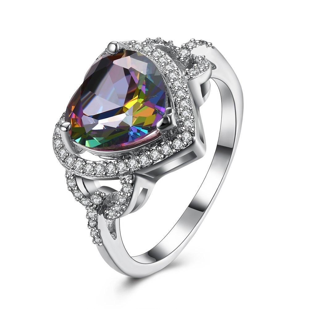 Mystic Topaz Heart Shaped Ring