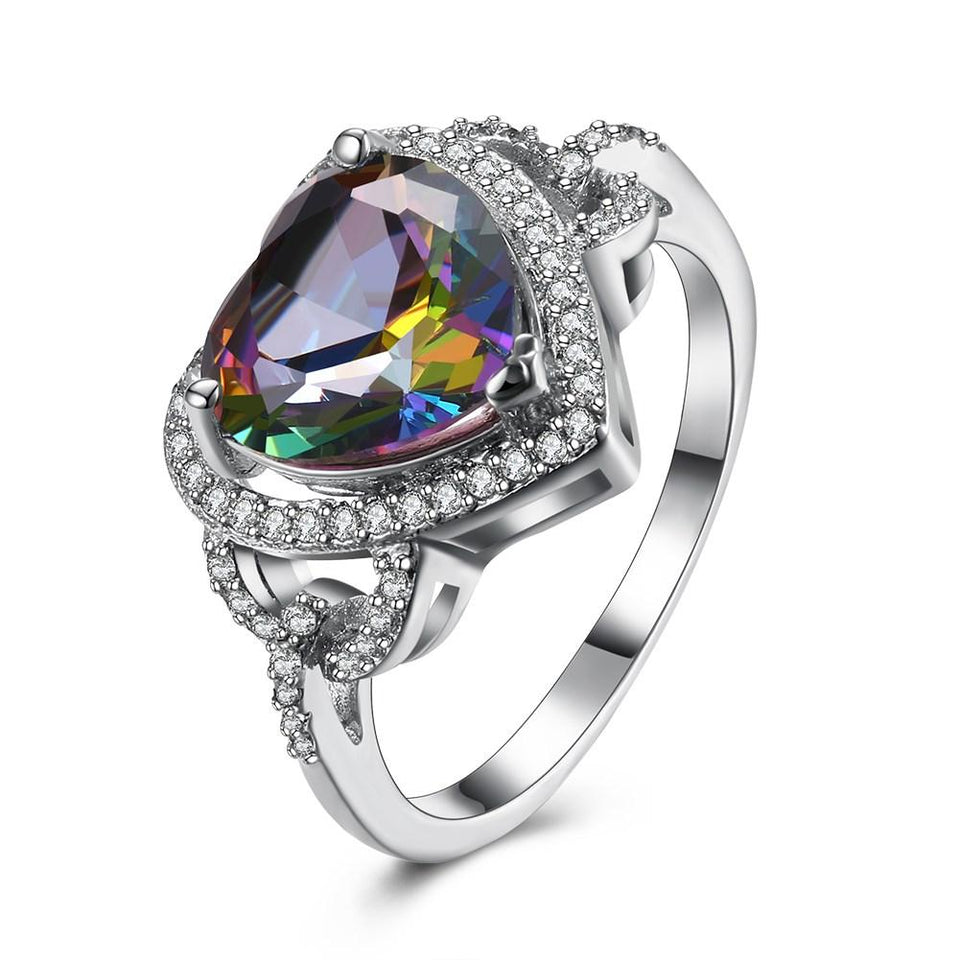 Mystic Topaz Heart Shaped Ring