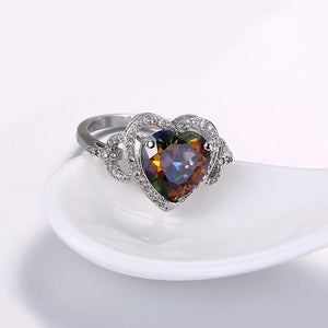 Mystic Topaz Heart Shaped Ring