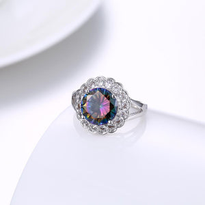 Mystic Topaz Blossoming Pav'e Cocktail Ring