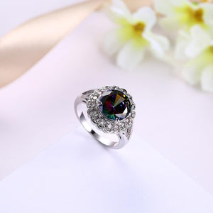 Mystic Topaz Blossoming Pav'e Cocktail Ring