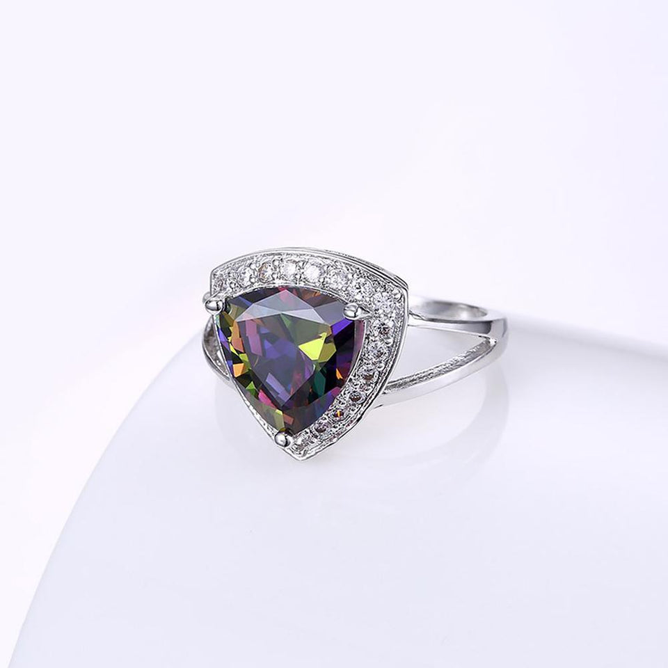 Mystic Topaz Triangular Cocktail Ring