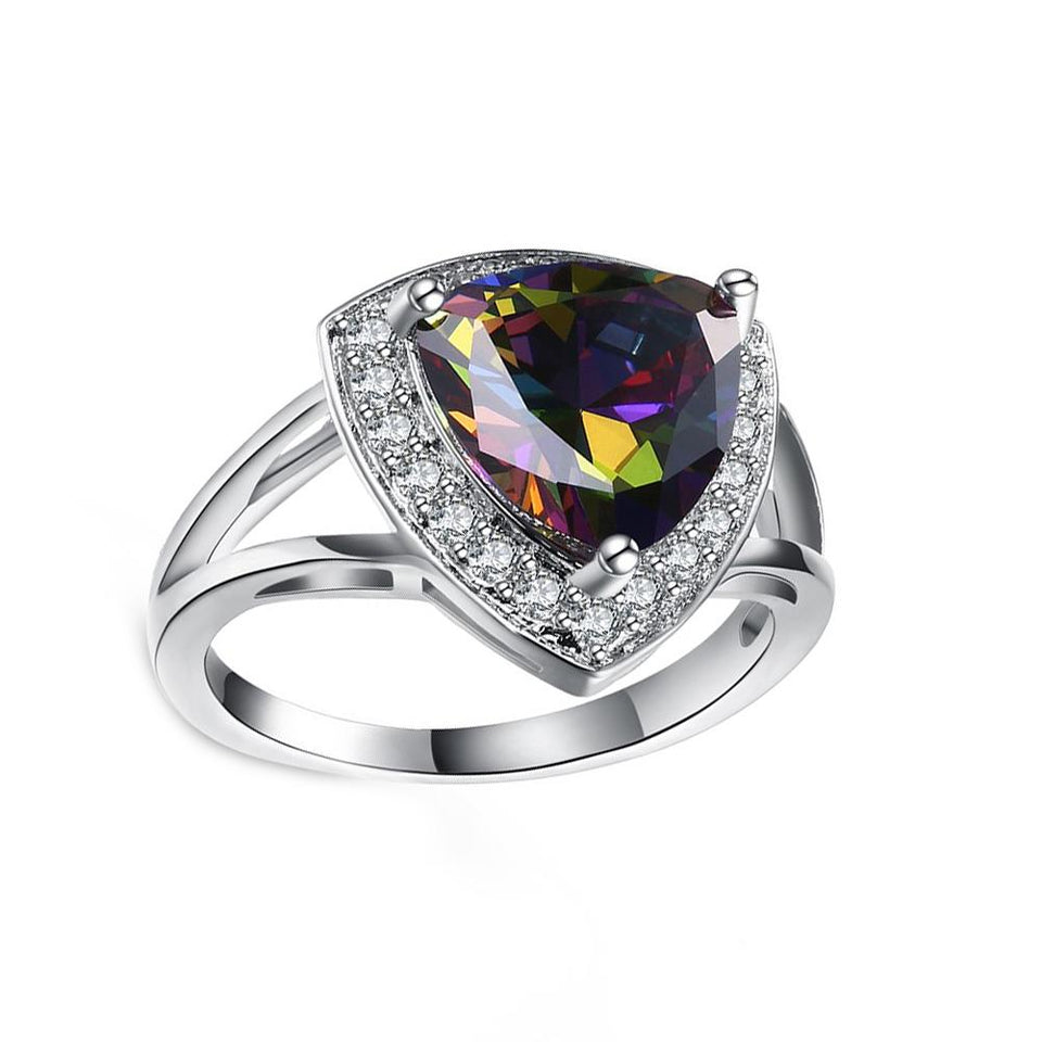 Mystic Topaz Triangular Cocktail Ring