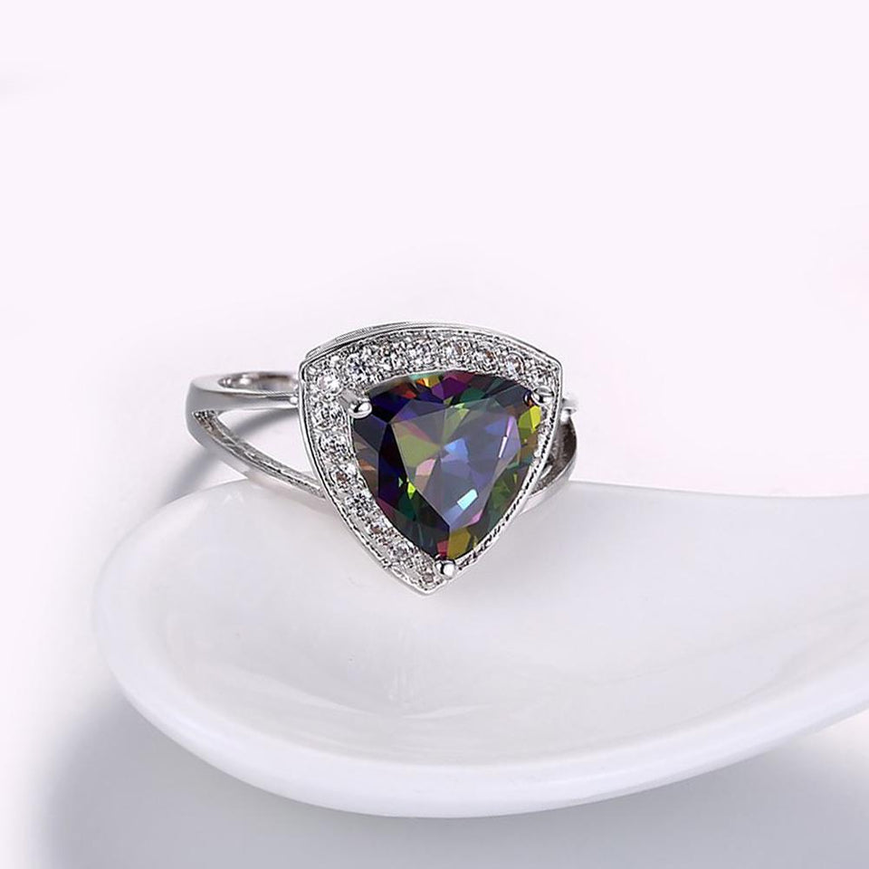 Mystic Topaz Triangular Cocktail Ring