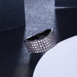Purple Swarovski Five Lining Cocktail Black Gun Plating Ring