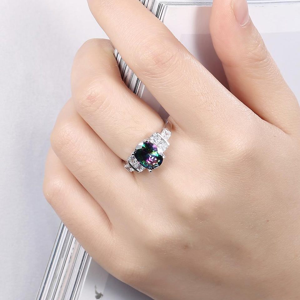 Mystic Topaz Pav'e Cocktail Ring