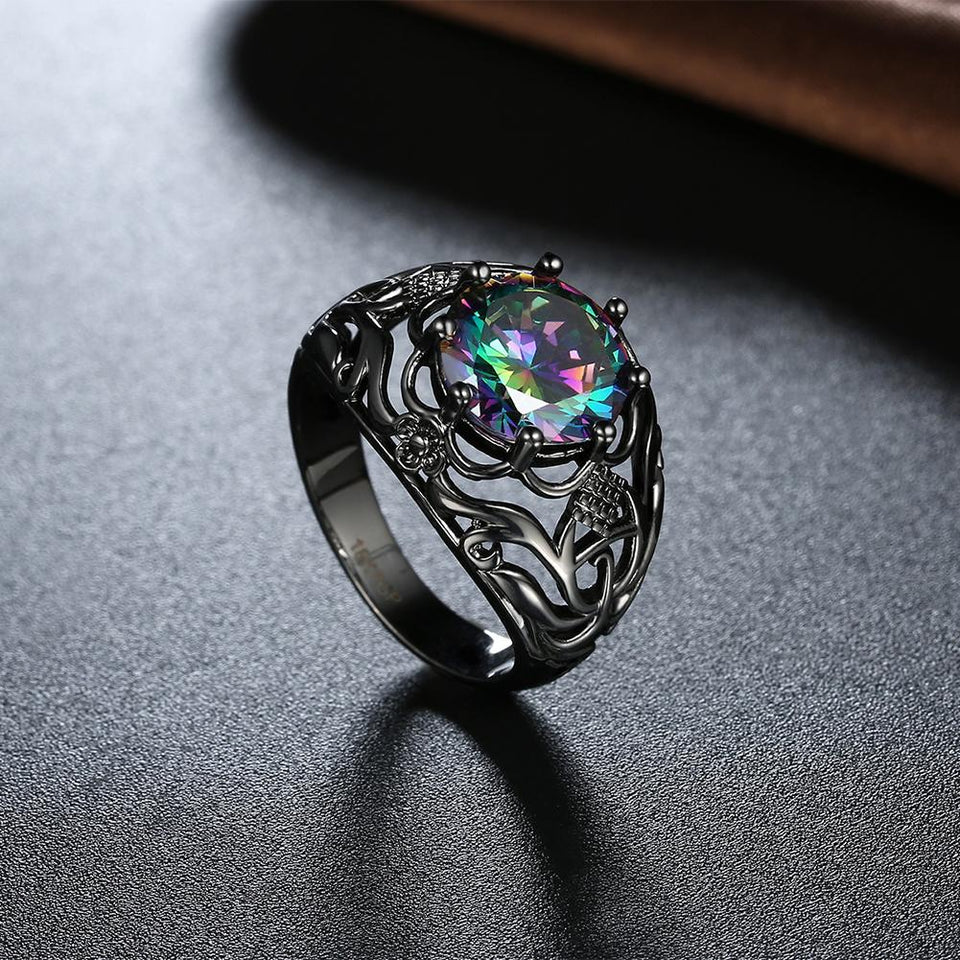 Mystic Topaz Laser Cut Cocktail Ring