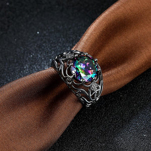 Mystic Topaz Laser Cut Cocktail Ring