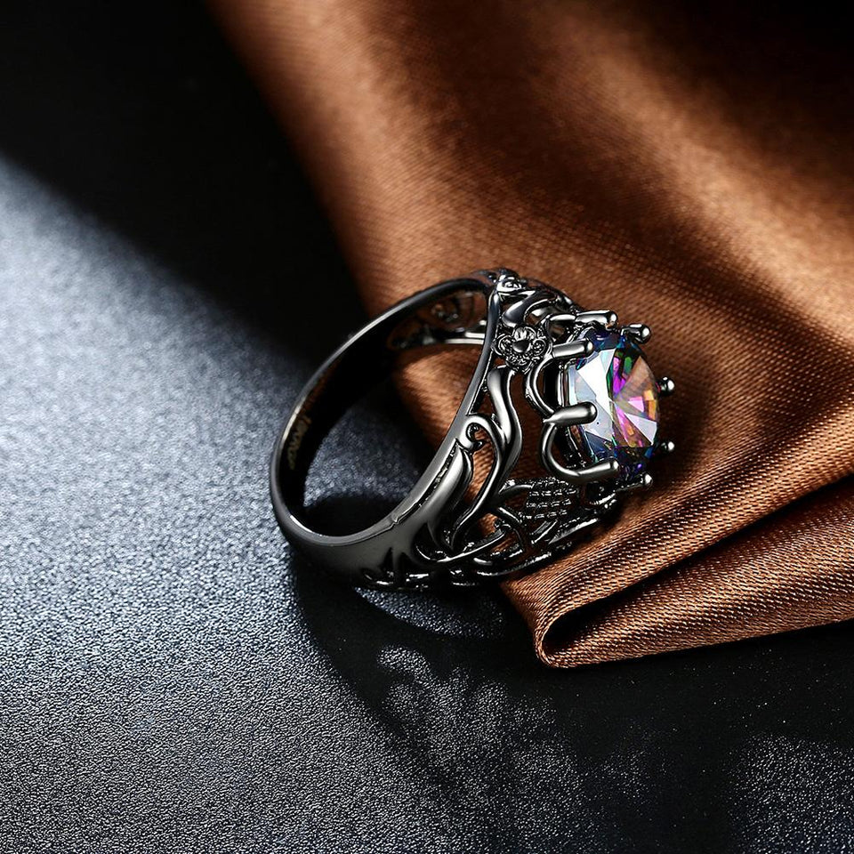 Mystic Topaz Laser Cut Cocktail Ring