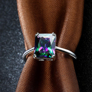 Smoky Mystic Topaz Emerald Cut Ring