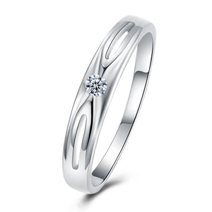 18K White Gold Plated  Swarovski Criss-Cross Ring