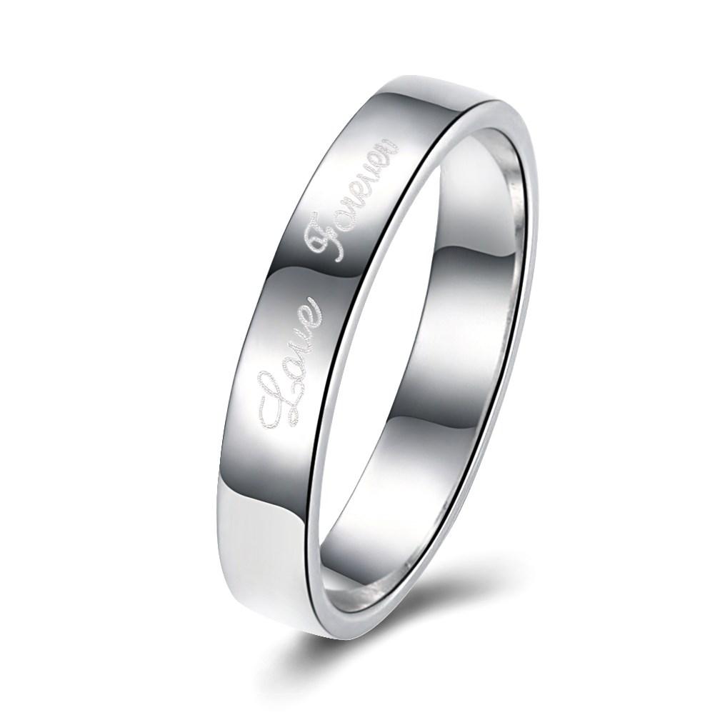 18K White Gold Plated  Lining Design Classic Ring