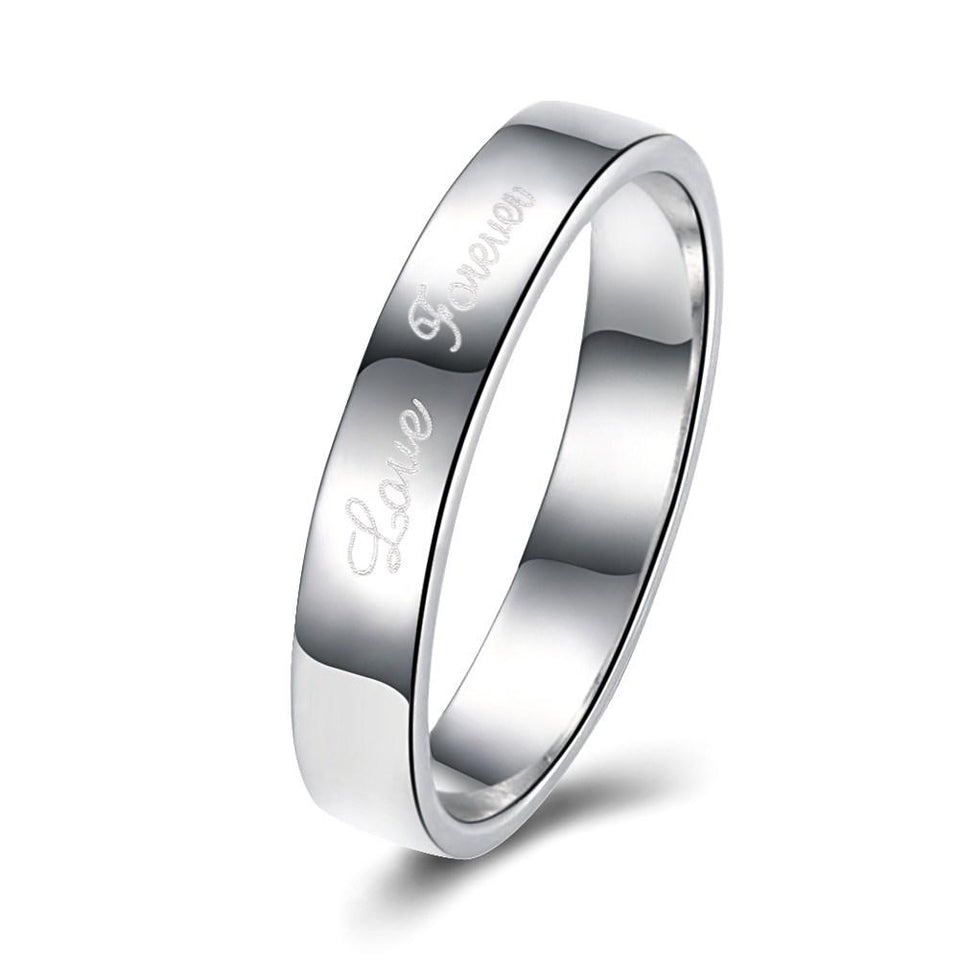 18K White Gold Plated  Lining Design Classic Ring