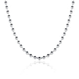 18K White Gold Plated  Mini Beaded Ball Chain Necklace
